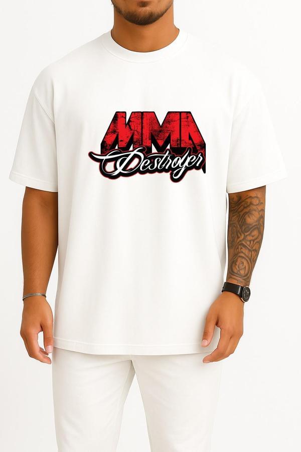 Oversize Mma Destroyer Dövüş Sporu Göğüs Tasarımlı Unisex T-Shirt - Image 1