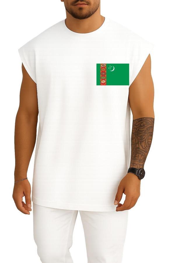 Oversize Flag Of Turkmenistan Cep Tasarımlı Atlet - Image 1