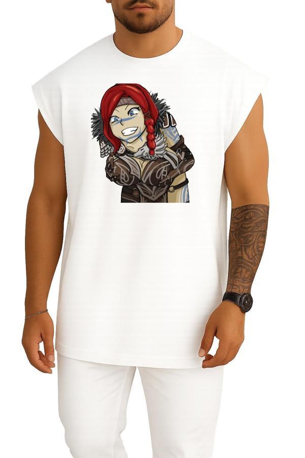 Oversize Guild Wars 2 Smite 2 Prototype Göğüs Tasarımlı Atlet - Image 1