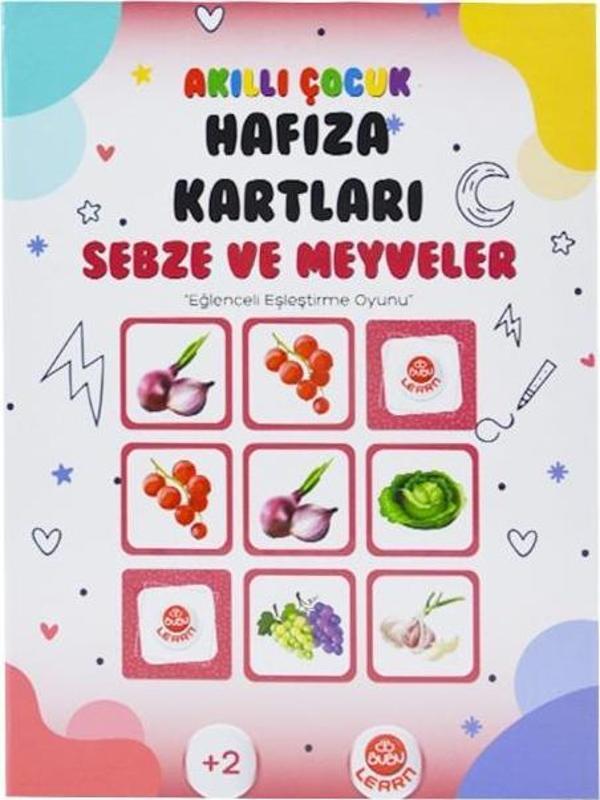 Bubu Akıllı Çocuk Hafıza Kartları Sebze ve Meyveler - Image 1