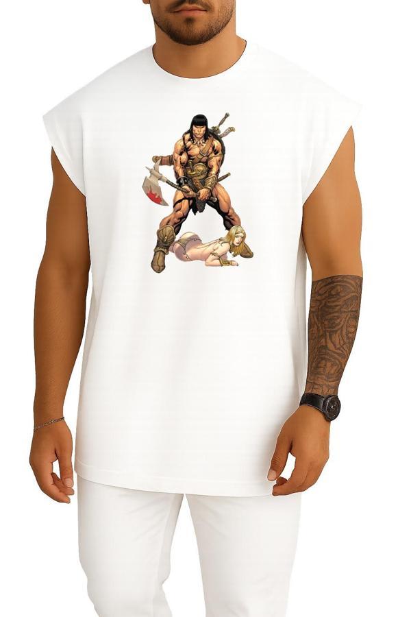 Oversize Conan The Barbarian The Coming Of Conan Göğüs Tasarımlı Atlet - Image 1