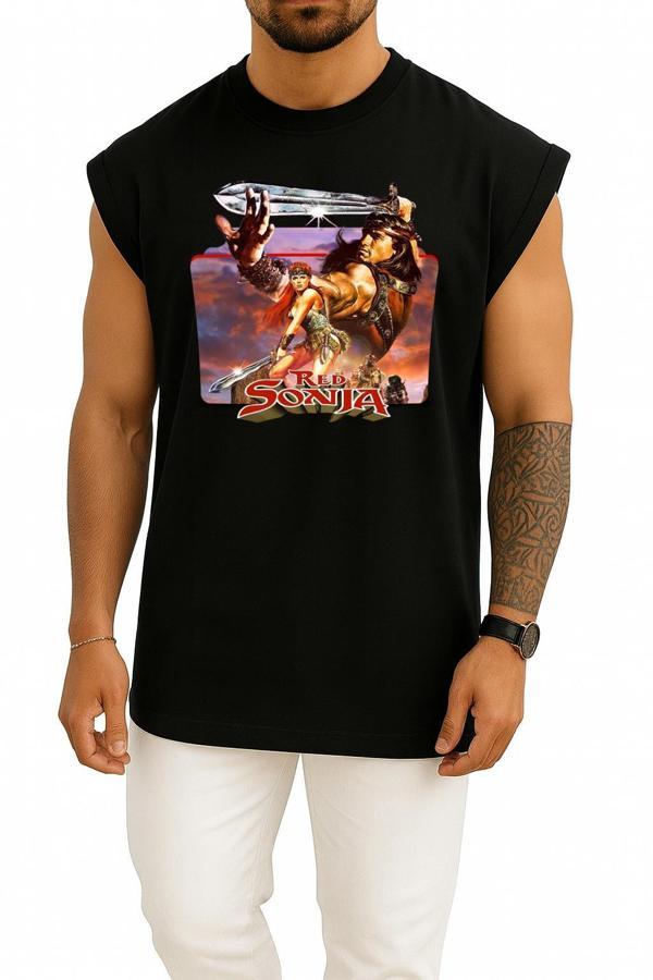 Oversize Red Sonja Conan The Barbarian Göğüs Tasarımlı Atlet - Image 1