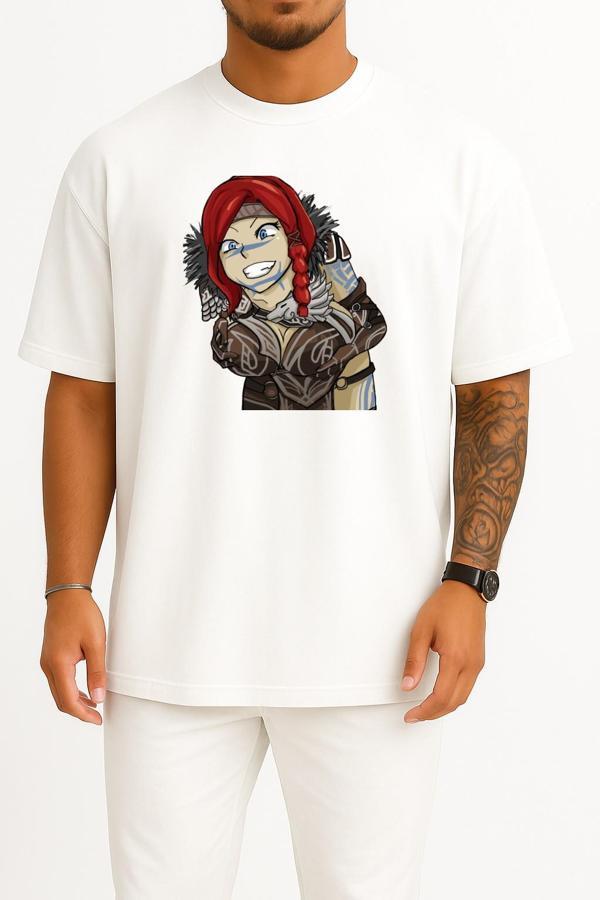 Oversize Guild Wars 2 Smite 2 Prototype Göğüs Tasarımlı Unisex T-Shirt - Image 1