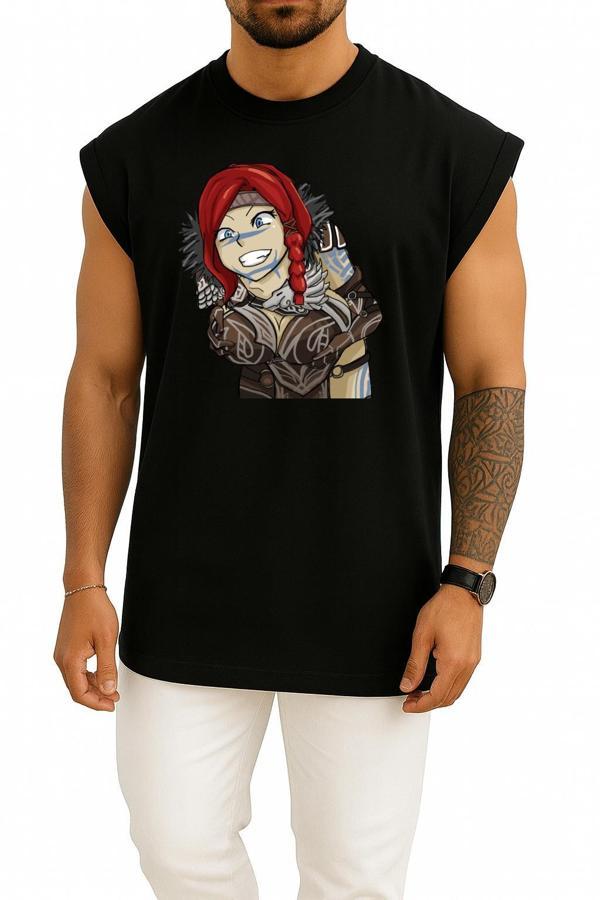 Oversize Guild Wars 2 Smite 2 Prototype Göğüs Tasarımlı Atlet - Image 1