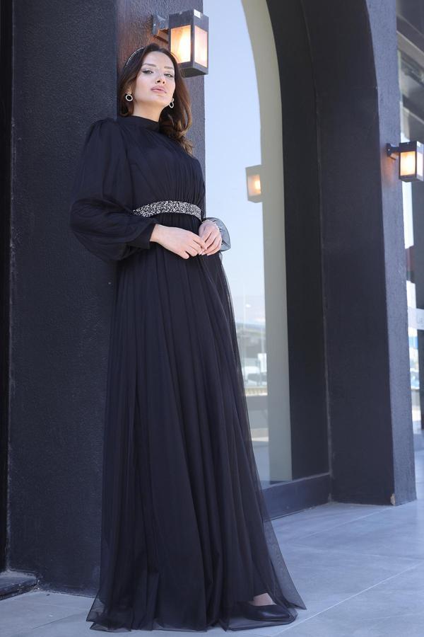 Alia Şık Taş Detaylı Büyük Beden Tesettür Abiye - Alya - Image 1