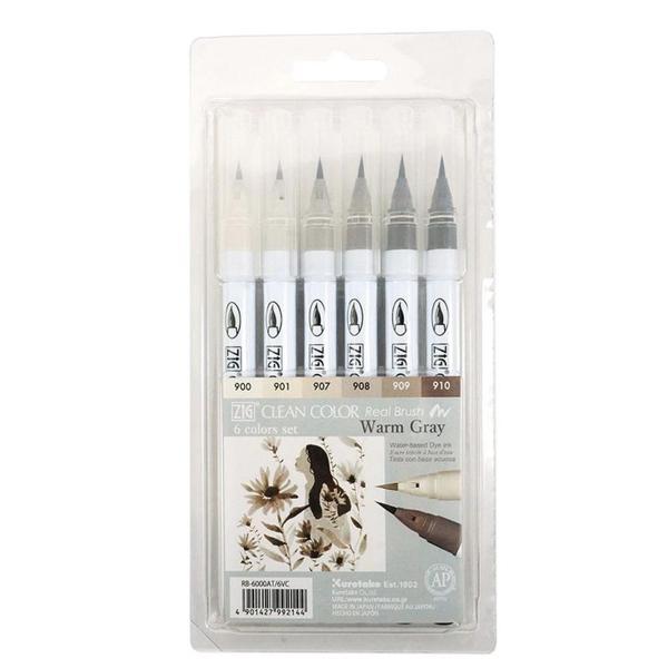 Supertrend Clean Color Real Brush Fırça Uçlu Marker Kalem Seti 6 Renk WARM GRAY COLORS - Image 1