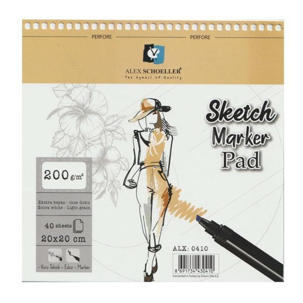 Supertrend Spiralli Sketch Marker Defteri Pad 200 gr. 20x20 cm. 40 yp. - Image 1