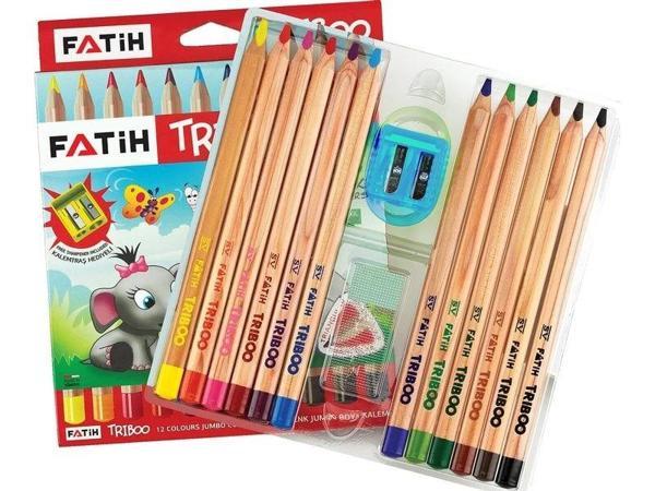 Supertrend Triboo Natural Üçgen Jumbo Kuru Boya 12 Renk (Sedir Ağacı) - Image 1