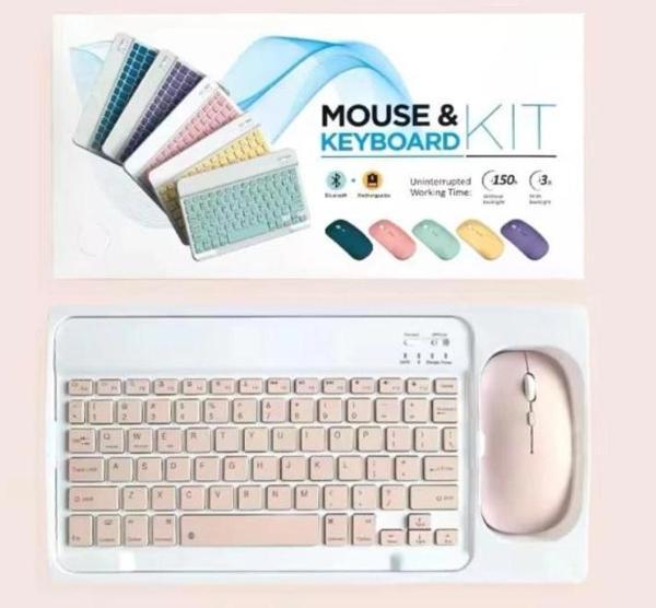 ZR20Km Pembe Kablosuz Klavye Mouse Set - Image 1