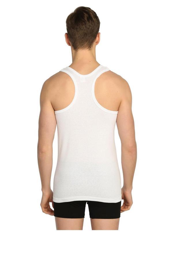 Seher 3 lü Erkek Pamuklu Spor Atlet Siyah Beyaz Gri Rambo Erkek Atlet - Image 1