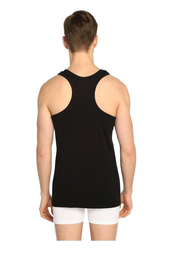 Seher 3 lü Erkek Pamuklu Spor Atlet Siyah Beyaz Gri Rambo Erkek Atlet - Image 1