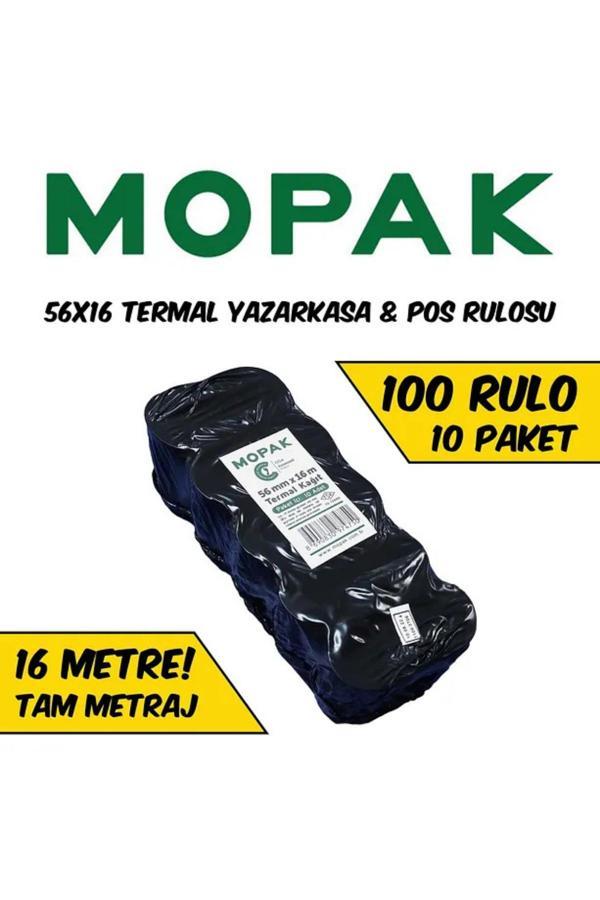 Mopak 56X16 Termal Yazarakasa Pos Rulosu 10 Paket 100 Adet Rulo - Image 1