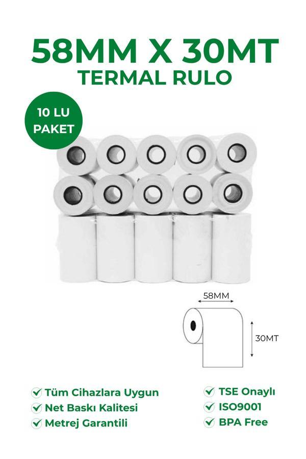 Türkan Kağıt 58X30 Termal Rulo 1 Koli 35 Paket 350 Adet - Image 1