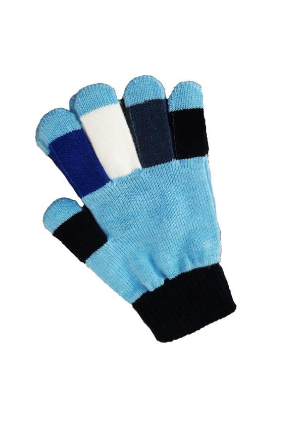 Kız Erkek Çocuk Triko Eldiven Kışlık Örgü Renkli Unisex 6-12 Yaş - Image 1