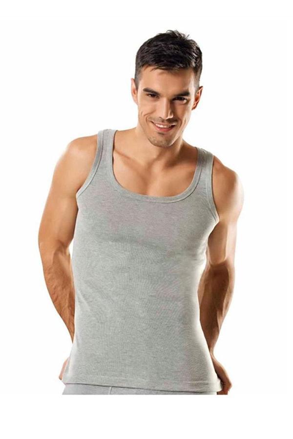 Tutku İç Giyim Pamuklu Erkek Ribana Atlet Renkli 3 Lü Paket - Image 1