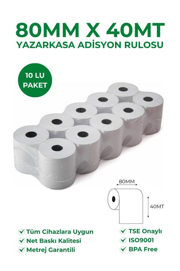 Türkan Kağıt 80X40 Termal Rulo - Yazarkasa Adisyon Rulosu 5 Paket 50 Adet - Image 1