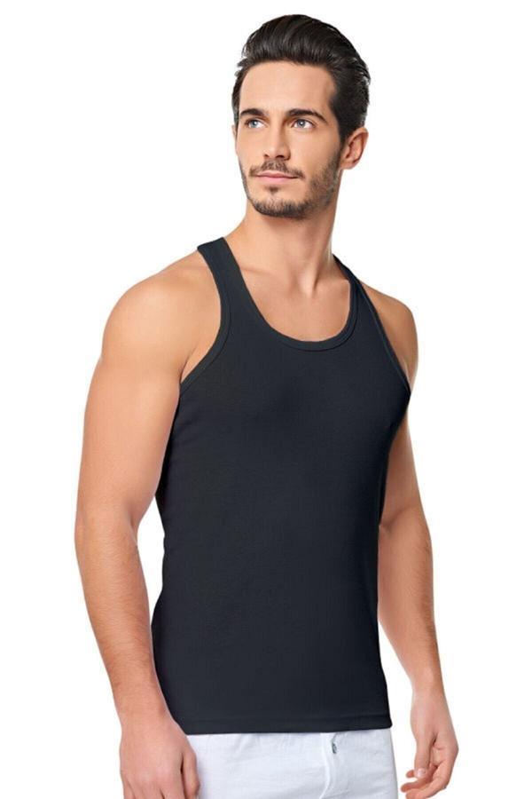 6 lı Erkek Rambo Sporcu Atlet Siyah Beyaz Gri  - Image 1