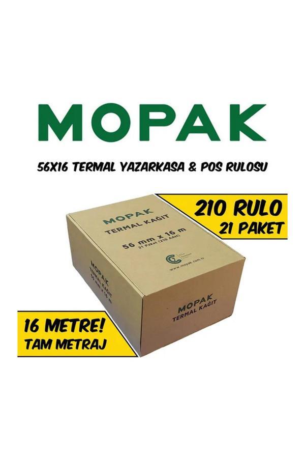 Mopak 56X16 Termal Rulo - Yazarkasa Pos Rulosu 1 Koli 210 Adet Rulo - Image 1