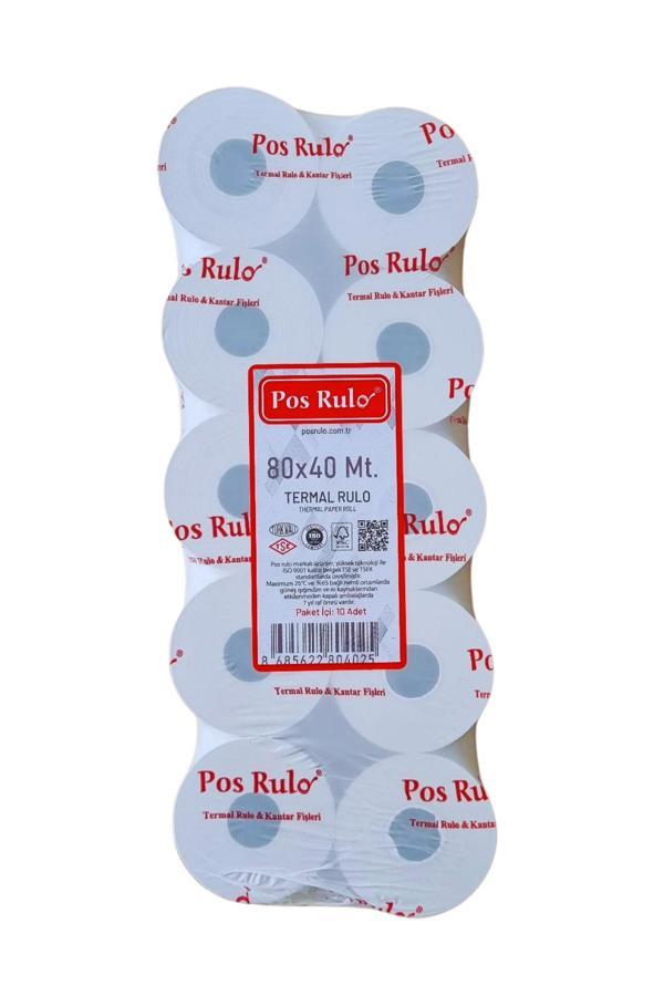 Türkan Kağıt 80X40 Termal Rulo - Yazarkasa Adisyon Rulosu 1 Paket 10 Adet - Image 1