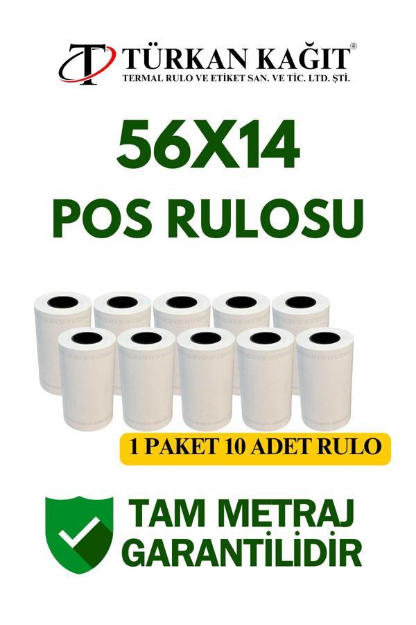 Türkan Kağıt 56X14 Termal Rulo - Yazarkasa Pos Rulosu 1 Paket 10 Adet - Image 1