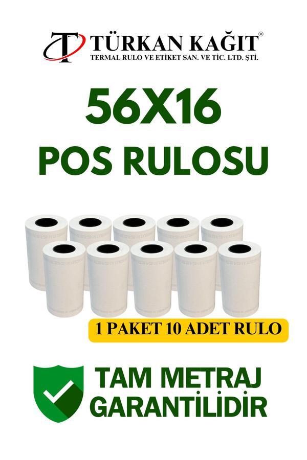 Türkan Kağıt Beko 56X16 100 Adet Pos Rulosu - Termal Rulo - Beko Pos Rulosu - Image 1