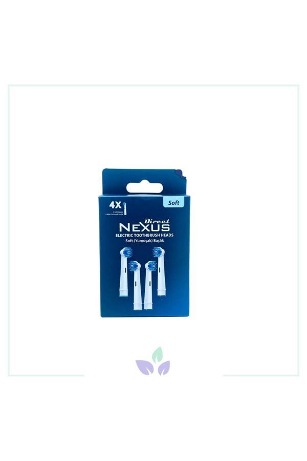 Direct Nexus Oral-B Uyumlu Yumuşak Elektrikli Diş Fırçası Yedek Başlığı 4'Lü Soft - Image 1