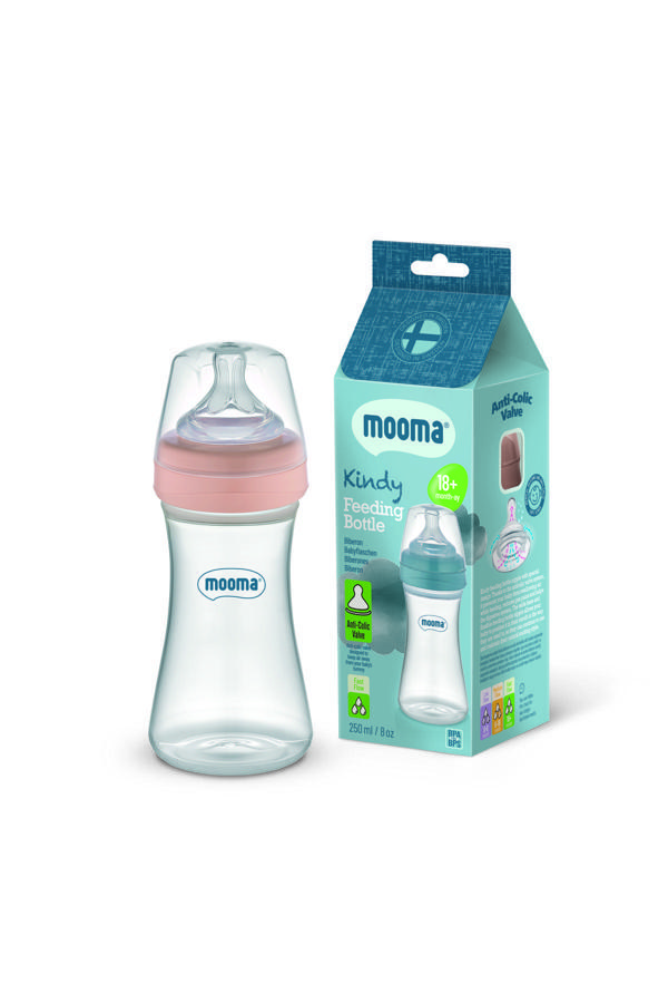 Mooma Kindy Antikolik Pp Biberon 250 Ml 18 Ay (Hızlı Akış) - Old Rose - Image 1