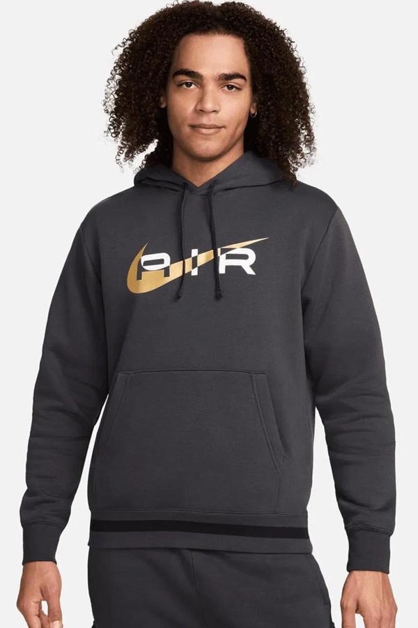 Nike Sportswear Air Fleece Hoodie Erkek Kapüşonlu Sweatshirt Antrasit - Image 1