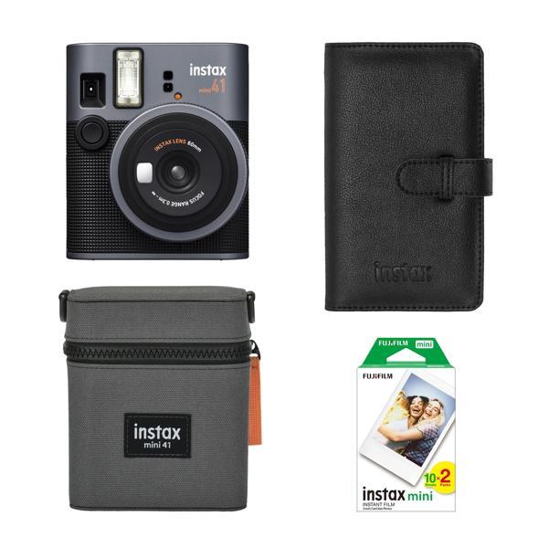 Instax Mini 41 Siyah Şipşak Fotoğraf Makinesi 20'li Film Çanta ve Laporta Albüm Hediye Seti - Image 1