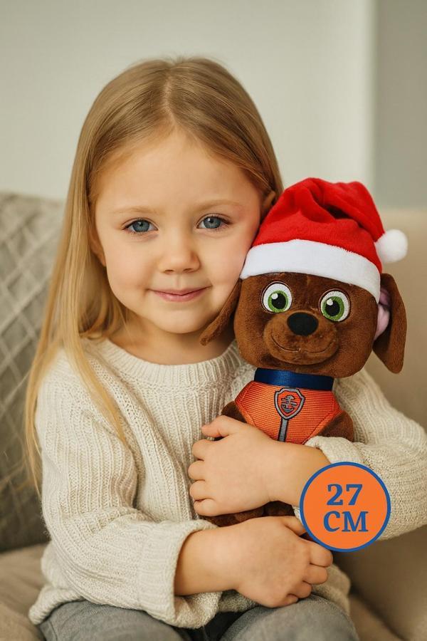 Paw Patrol Yılbaşı Serisi Zuma 27 Cm Peluş Oyuncak Kahraman Köpek - Image 1