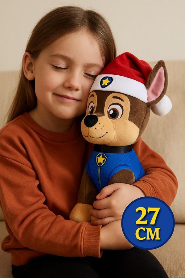 Paw Patrol Yılbaşı Serisi Chase 27 Cm Peluş Oyuncak Polis Köpek - Image 1