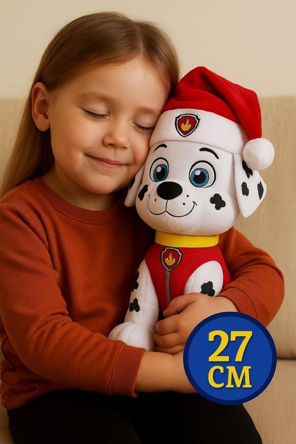 Paw Patrol Yılbaşı Serisi Marshal 27 Cm Peluş Oyuncak İtfaiyeci Köpek - Image 1