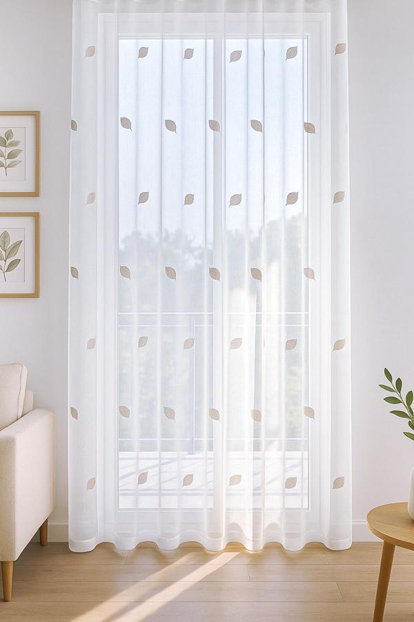 Emi Tül Perde Bej 140x250 - Image 1