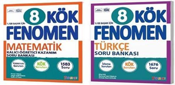 Fenomen Okul 2025 8. Sınıf Matematik + Türkçe Kök Soru Bankası Seti 2 Kitap - Fenomen Yayıncılık - Image 1