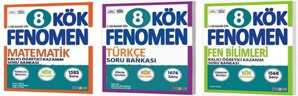Fenomen Okul 2025 8. Sınıf Matematik + Fen + Türkçe Kök Soru Bankası Seti 3 Kitap - Fenomen Yayıncılık - Image 1