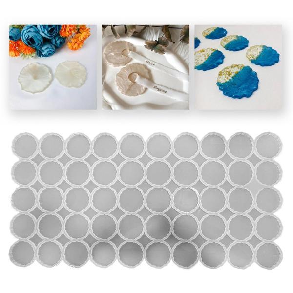 Epoksi Silikon Kalıp Geode Tırtıklı Kenar Magnet Kalıbı 7 CM 50 Li - Image 1