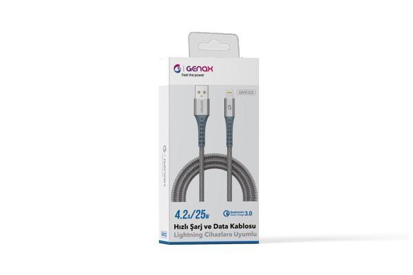 Genax Gnx122 Lightning To Usb Kablo Hasır 3.4A 1M  - Image 1