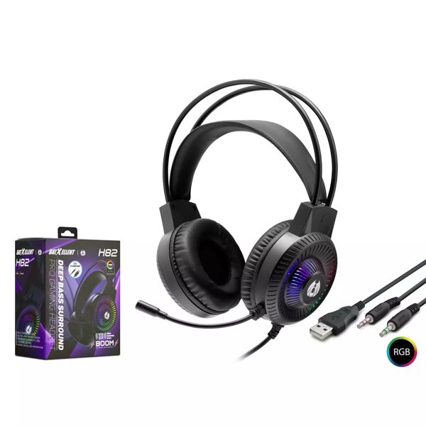 Hadron H82 Gaming Kulaklık 2*3.5Mm + Usb Rgb Siyah - Image 1