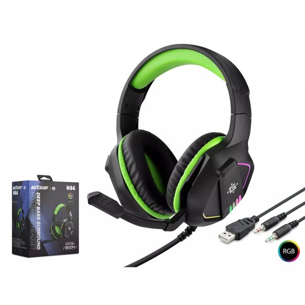 Hadron H86 Gaming Kulaklık 2*3.5Mm + Usb Rgb Siyah - Image 1