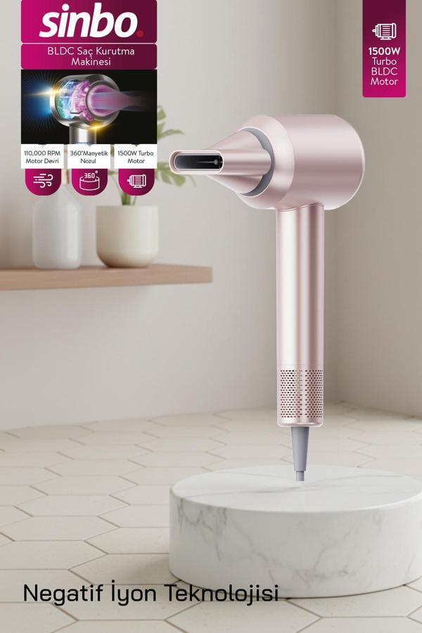 Sinbo SHD-1740 BLDC Saç Kurutma Makinesi - Şampanya Pembe - Image 1