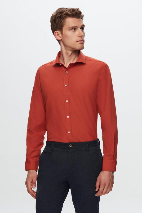 Ds Damat Regular Fit Turuncu Düz Gömlek - Image 1