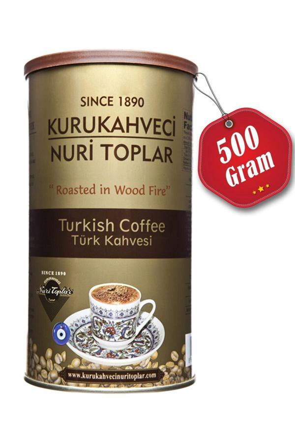 Nuri Toplar Yuvarlak Teneke Kutuda Türk Kahvesi 500 Gr Kuru Kahve - Image 1