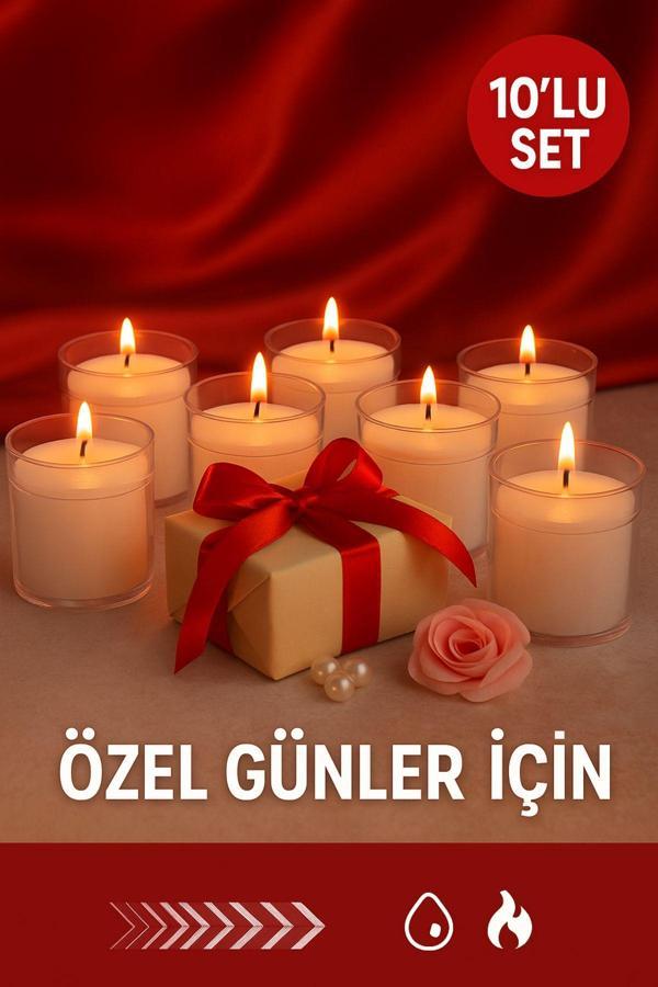 10’lu Set Şeffaf Plastik Mumluk  – Dekoratif, Dayanıklı ve Özel Günler İçin Şık Işık Çözümü - Image 1