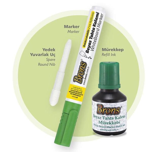 Supertrend Doldurulabilir Tahta Kalemi Seti Yeşil (Kalem + Mürekkep + Yedek Uç) - Image 1