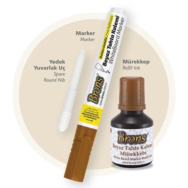 Supertrend Doldurulabilir Tahta Kalemi Seti Kahverengi (Kalem + Mürekkep + Yedek Uç) - Image 1