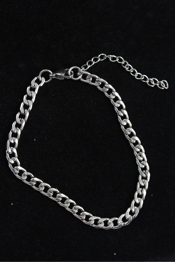 316L Çelik Klasik Model Gümüş Renk Erkek Bileklik - Image 1