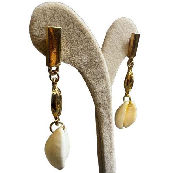 Uretti - İREM 3914 4382 Midye Kabuğu Sallantılı Uzun Küpe - Image 1