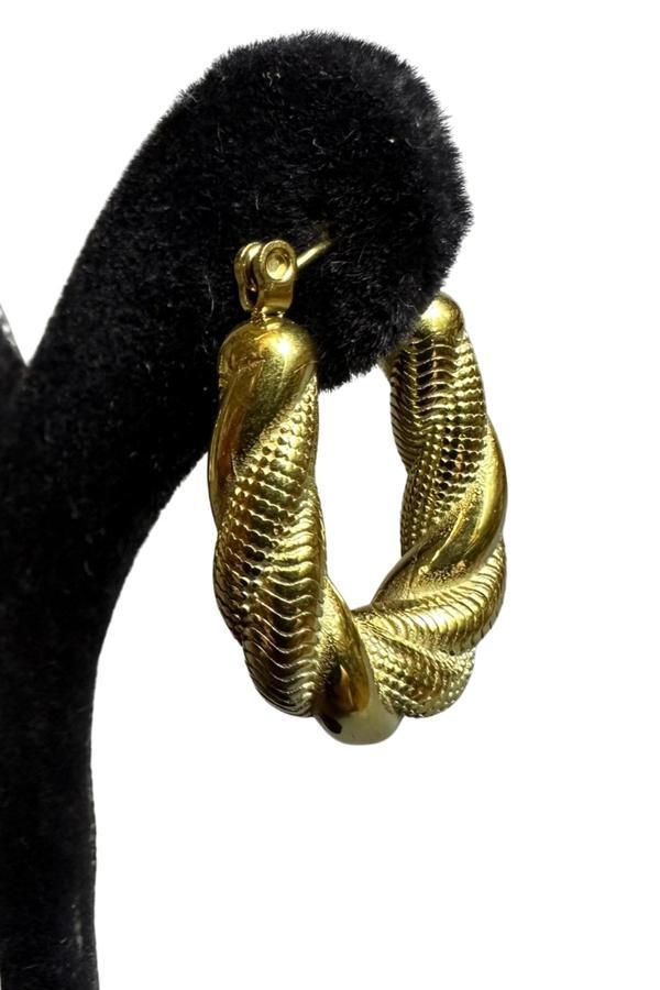 Uretti - İREM 3914 6735 Burgu Model Oval Çelik Küpe - Image 1