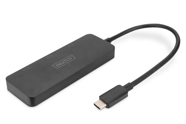 DIGITUS 3-Port MST Video Hub (USB-C - 3x HDMI MST Video Hub DP 1.4, HDMI 2.0, 4K/60Hz ) - Image 1