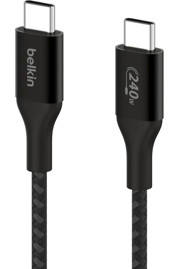 Belkin Boostcharge Örgülü Usb-C Uyumlu Hızlı Şarj Kablosu 240W Siyah 1 Metre - Image 1